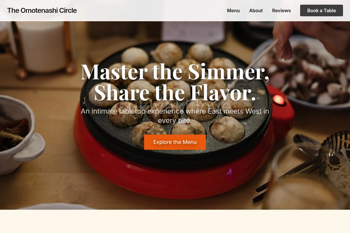 Tabletop Asian Fusion Food